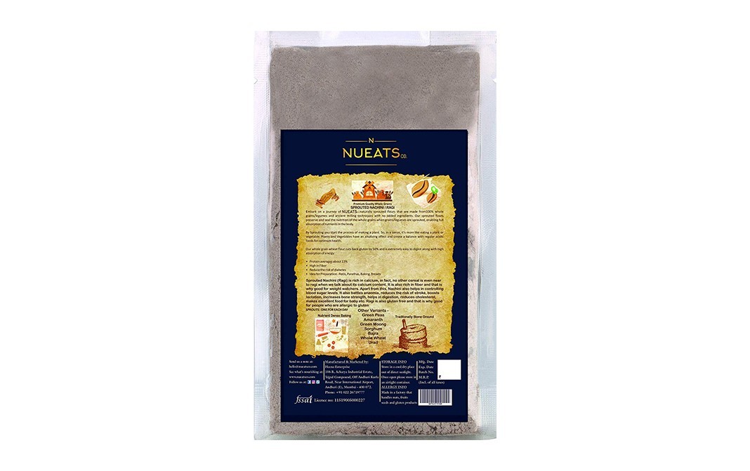 Nueats Co. Sprouted Nachini/Ragi    Pack  400 grams
